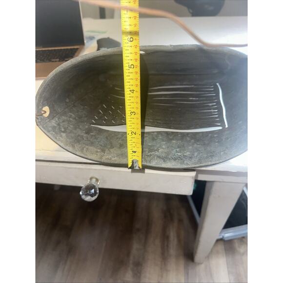 Galvanized metal American flag carved Rustic door hanger Pocket large handmade - Picture 8 of 10